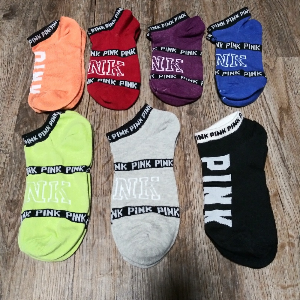 PINK socks 7 rainbow pairs